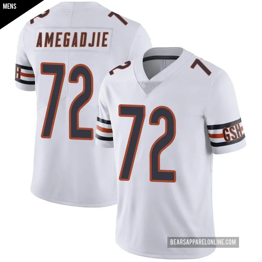 Men's Chicago Bears ＃72 Kiran Amegadjie White Limited Vapor Untouchable Jersey
