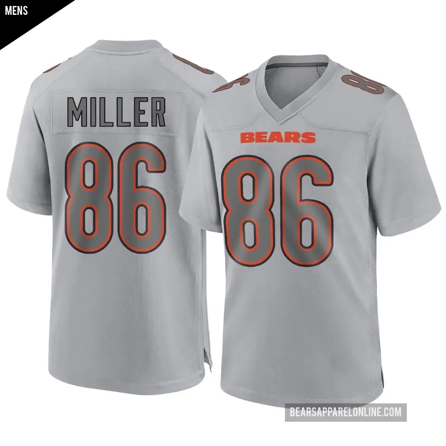 Men's Chicago Bears ＃86 Zach Miller Gray Game Atmosphere Fashion Jersey