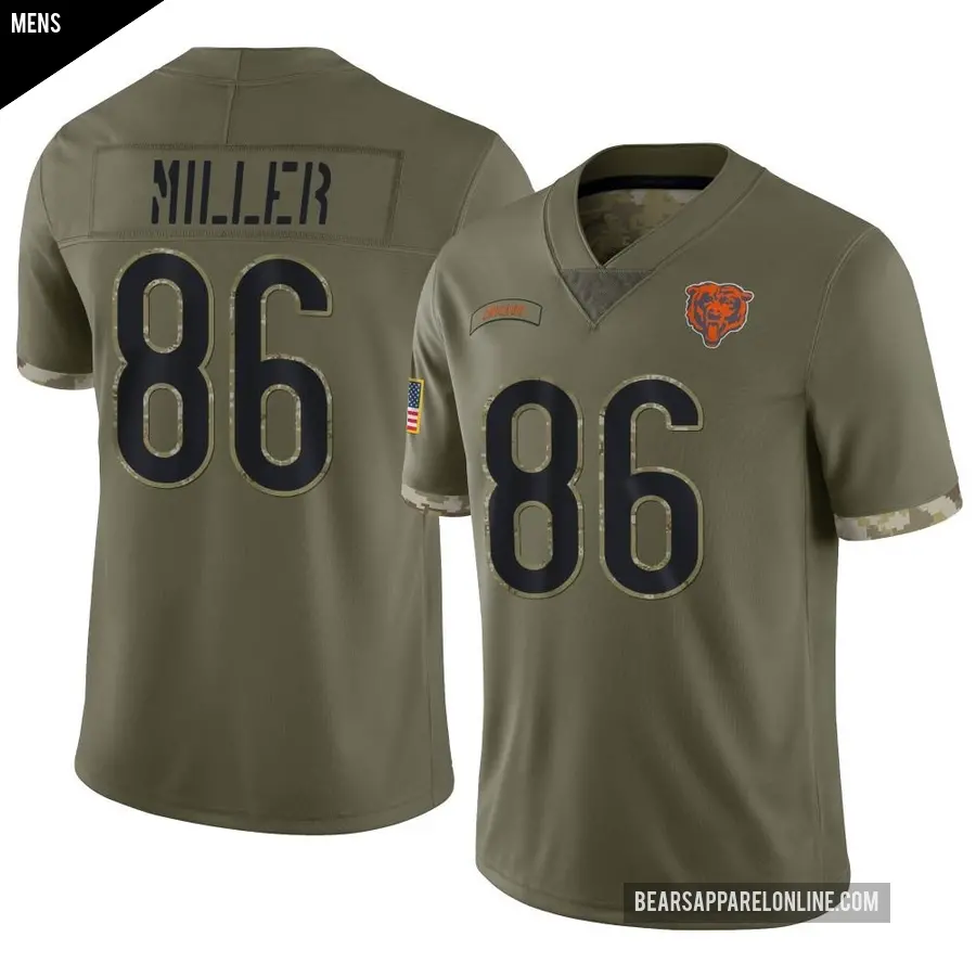 Men's Chicago Bears ＃86 Zach Miller Olive Limited 2022 Salute To Service Jersey