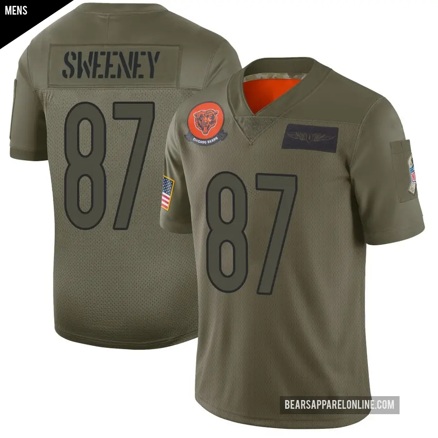 Men's Chicago Bears ＃87 Tommy Sweeney Camo Limited 2019 Salute to Service Jersey