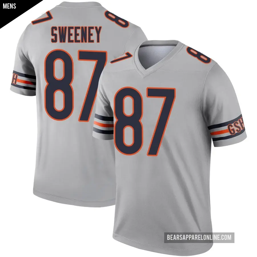 Men's Chicago Bears ＃87 Tommy Sweeney Legend Inverted Silver Jersey