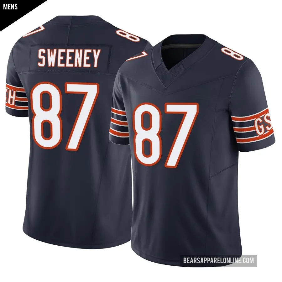Men's Chicago Bears ＃87 Tommy Sweeney Navy Limited Vapor F.U.S.E. Jersey