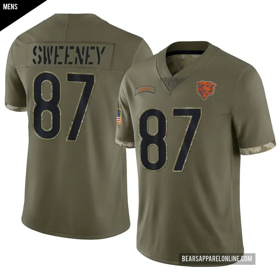 Men's Chicago Bears ＃87 Tommy Sweeney Olive Limited 2022 Salute To Service Jersey