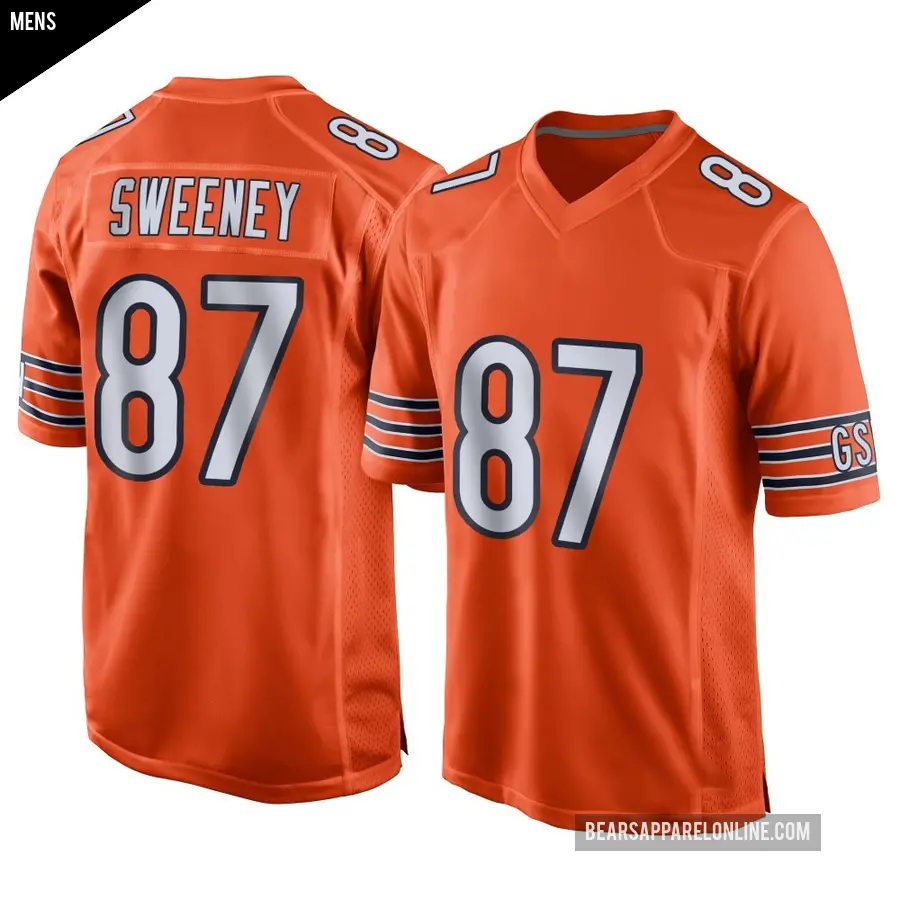 Men's Chicago Bears ＃87 Tommy Sweeney Orange Game Alternate Jersey