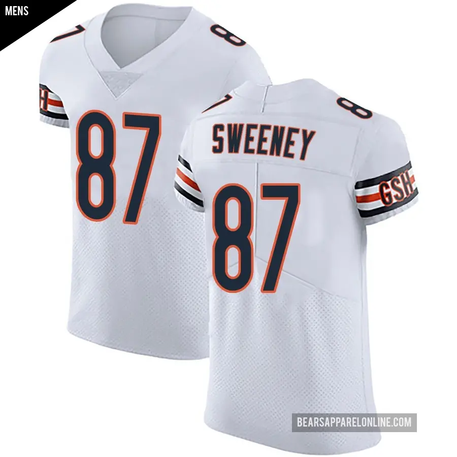 Men's Chicago Bears ＃87 Tommy Sweeney White Elite Vapor Untouchable Jersey