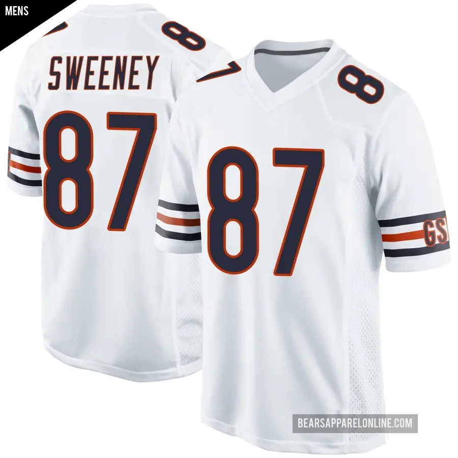 Men's Chicago Bears ＃87 Tommy Sweeney White Game Jersey