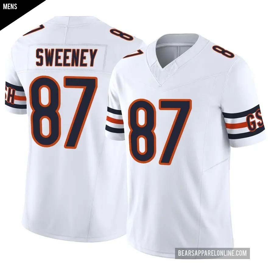 Men's Chicago Bears ＃87 Tommy Sweeney White Limited Vapor F.U.S.E. Jersey