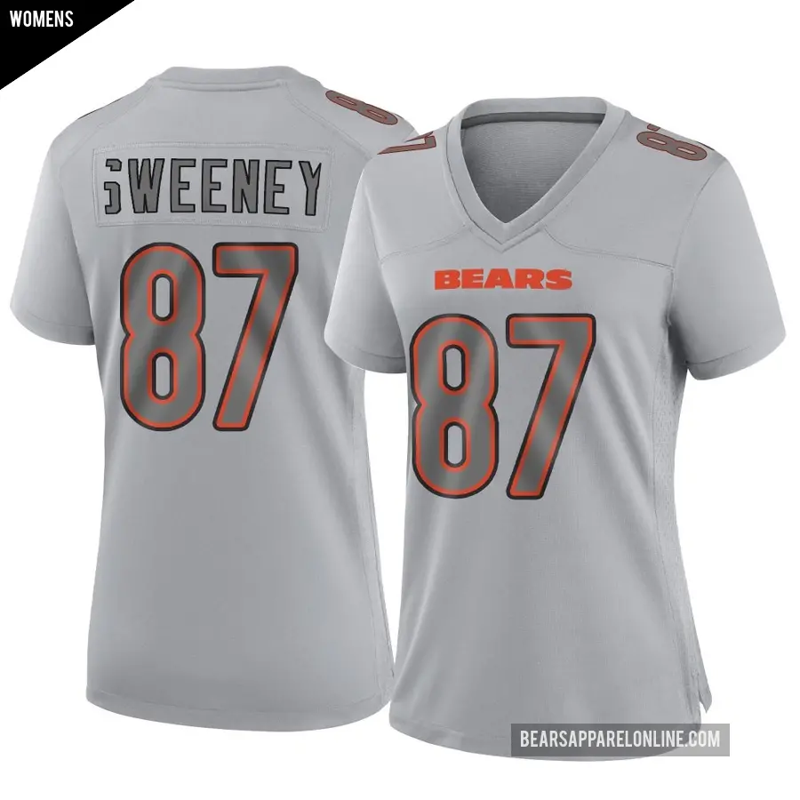 Women's Chicago Bears ＃87 Tommy Sweeney Gray Game Atmosphere Fashion Jersey