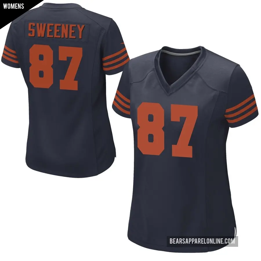 Women's Chicago Bears ＃87 Tommy Sweeney Navy Blue Game Alternate Jersey