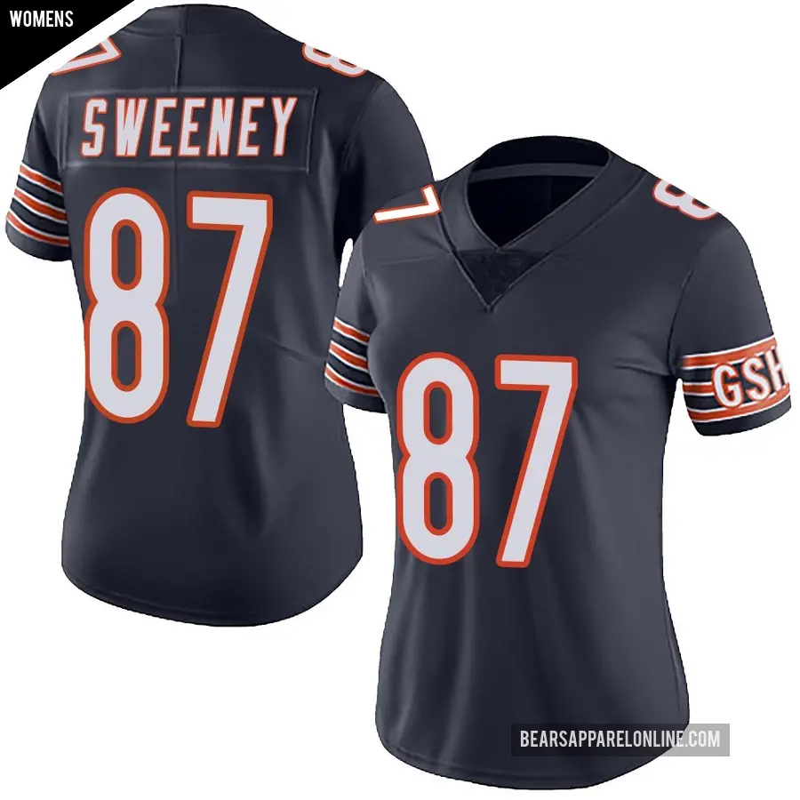 Women's Chicago Bears ＃87 Tommy Sweeney Navy Limited Team Color Vapor Untouchable Jersey