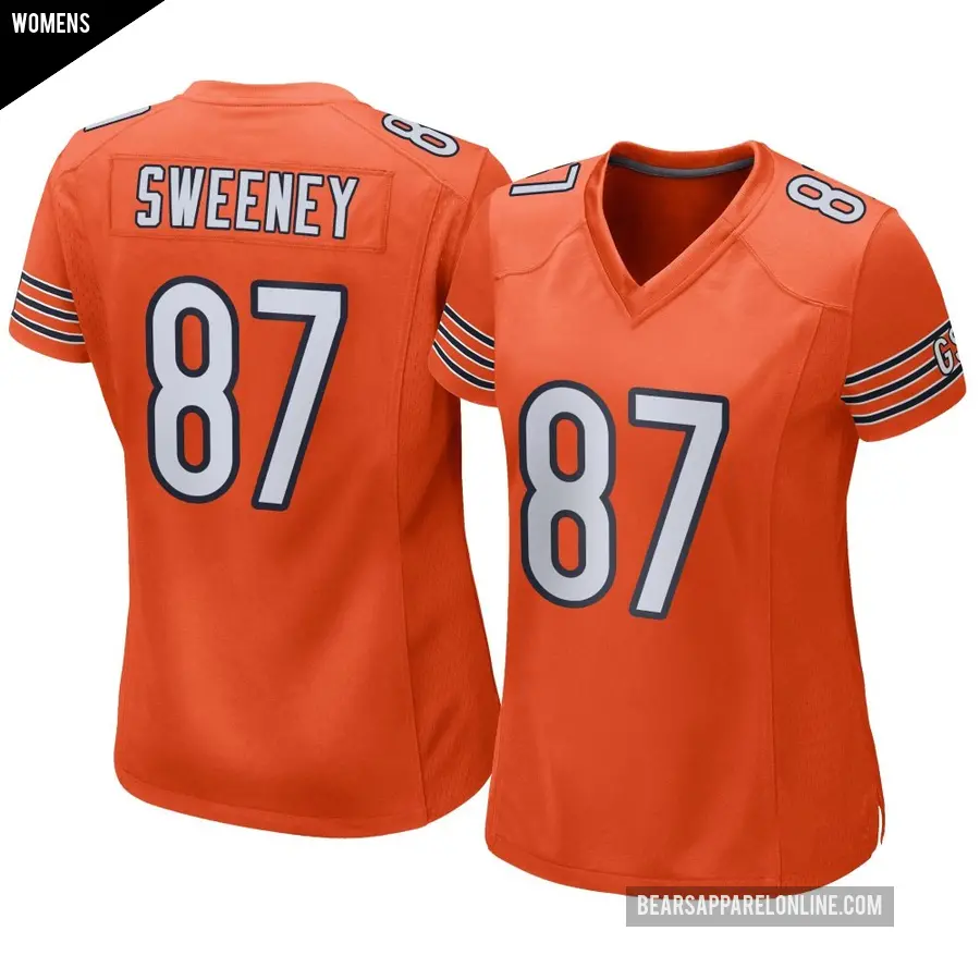 Women's Chicago Bears ＃87 Tommy Sweeney Orange Game Alternate Jersey