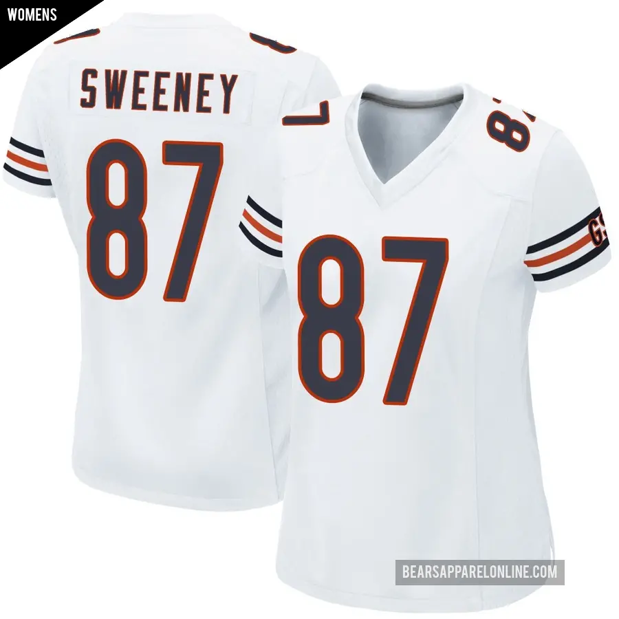 Women's Chicago Bears ＃87 Tommy Sweeney White Game Jersey