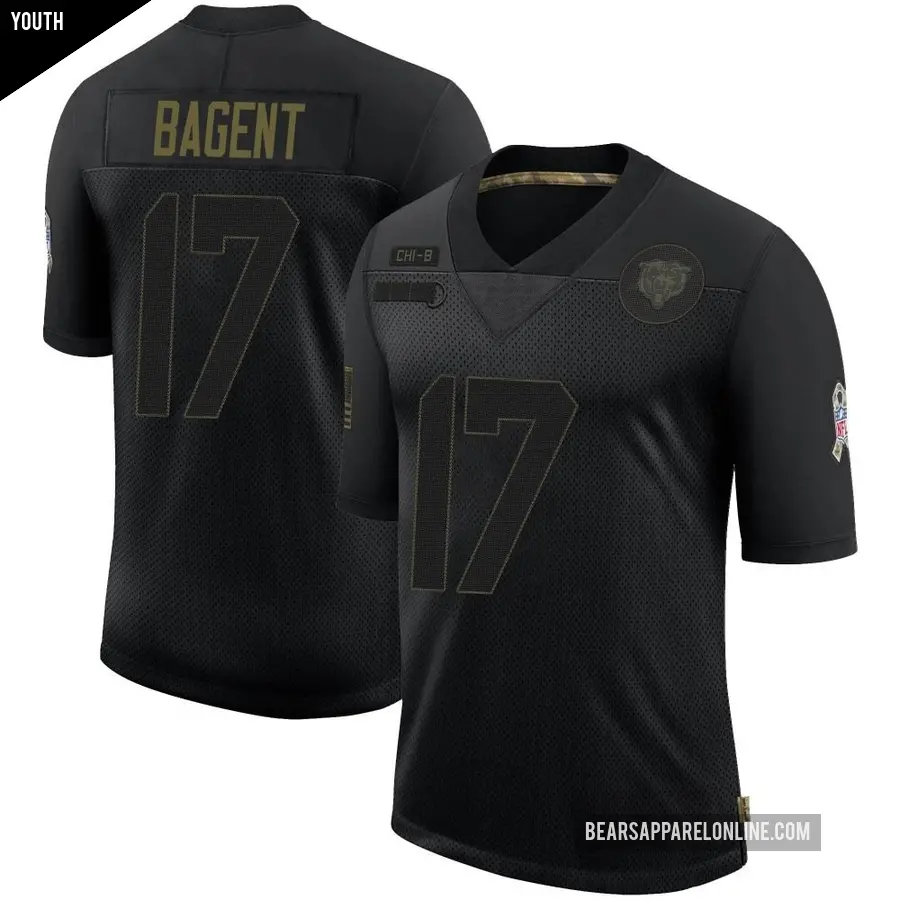 Youth Chicago Bears ＃17 Tyson Bagent Black Limited 2020 Salute To Service Jersey