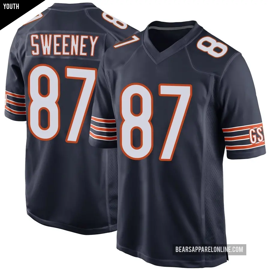 Youth Chicago Bears ＃87 Tommy Sweeney Navy Game Team Color Jersey