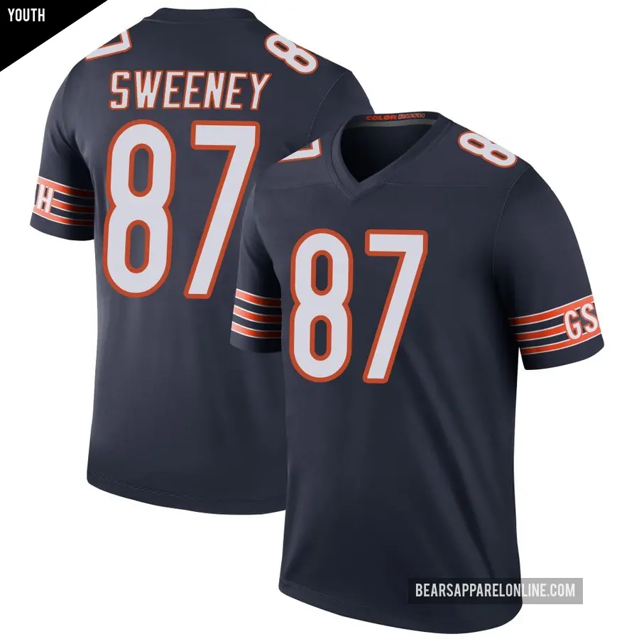 Youth Chicago Bears ＃87 Tommy Sweeney Navy Legend Color Rush Jersey