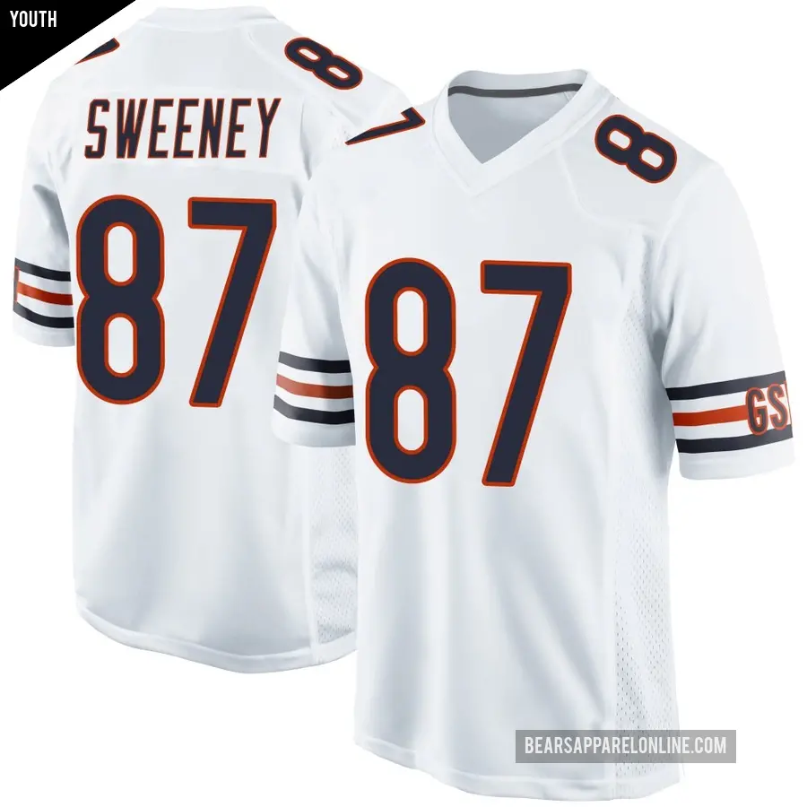 Youth Chicago Bears ＃87 Tommy Sweeney White Game Jersey